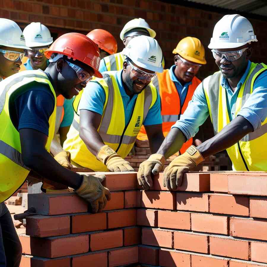 Bricklaying demonstration for Technical Construction